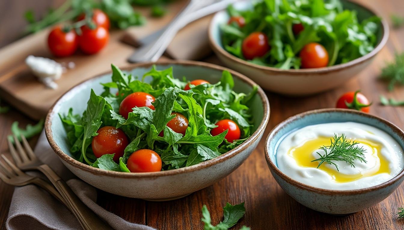 découvrez une recette savoureuse de poireaux braisés et lentilles, accompagnée de roquette fraîche et d'une touche de yaourt crémeux pour un plat équilibré et gourmand.